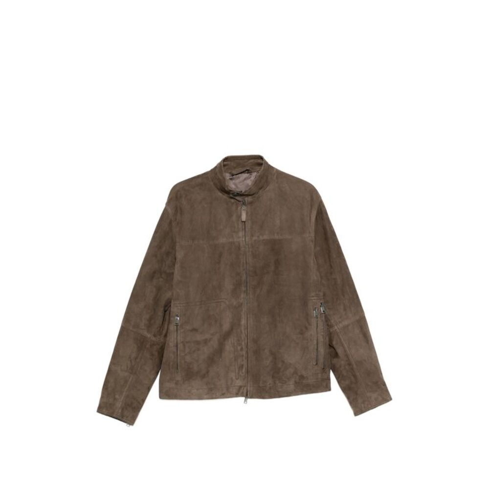 Brioni Brown Jackets - Leather Jackets Men